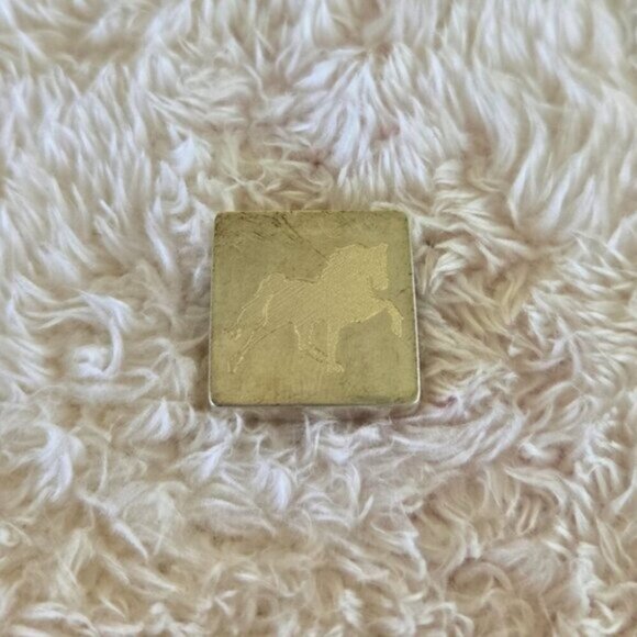 Sterling Silver 925 Tennessee Walking Horse Square Necklace Pendant - Picture 1 of 4